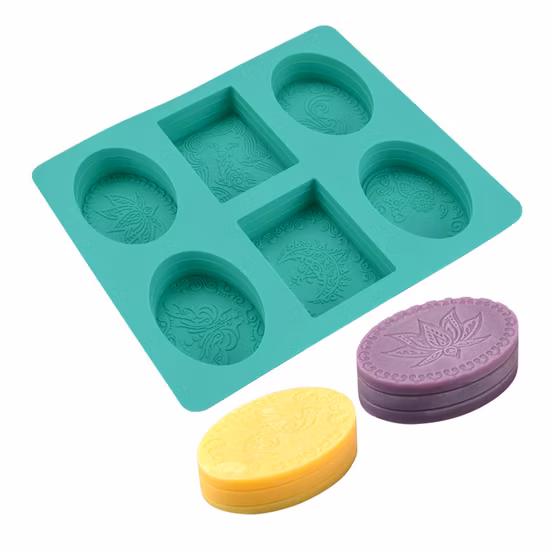 Stampo per sapone in silicone personalizzato a 6 cavità per la produzione di sapone fatto a mano fai-da-te